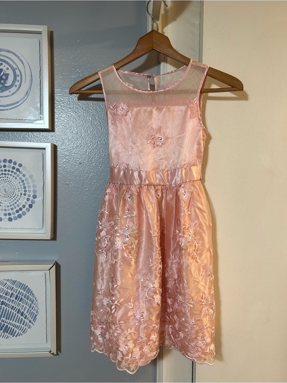 CRB Girls' Pink Embroidered Party Dress Size 8